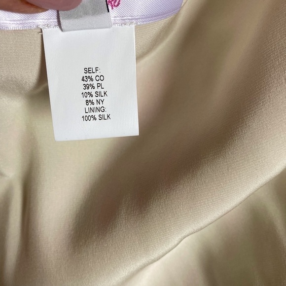 Leggiadro Matelasse Silk Floral Dress Sleeveless Midi Dress White Pink - Picture 8 of 14